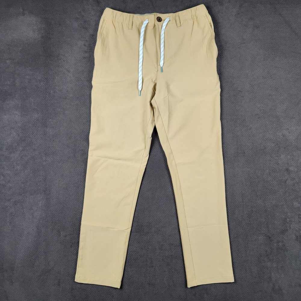 Chubbies Everywear Pants Mens Medium Light Tan Elastic Waist Stretch Chino 31x31